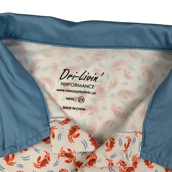 Low Country Livin' Dri-Fit Performance "Crabbie" Polo Men's Size 2X - Picture 2 of 5